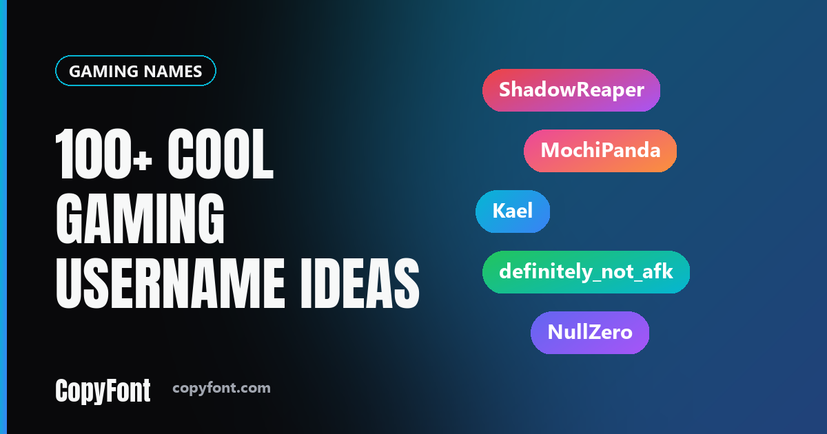 100+ Cool Gaming Username Ideas