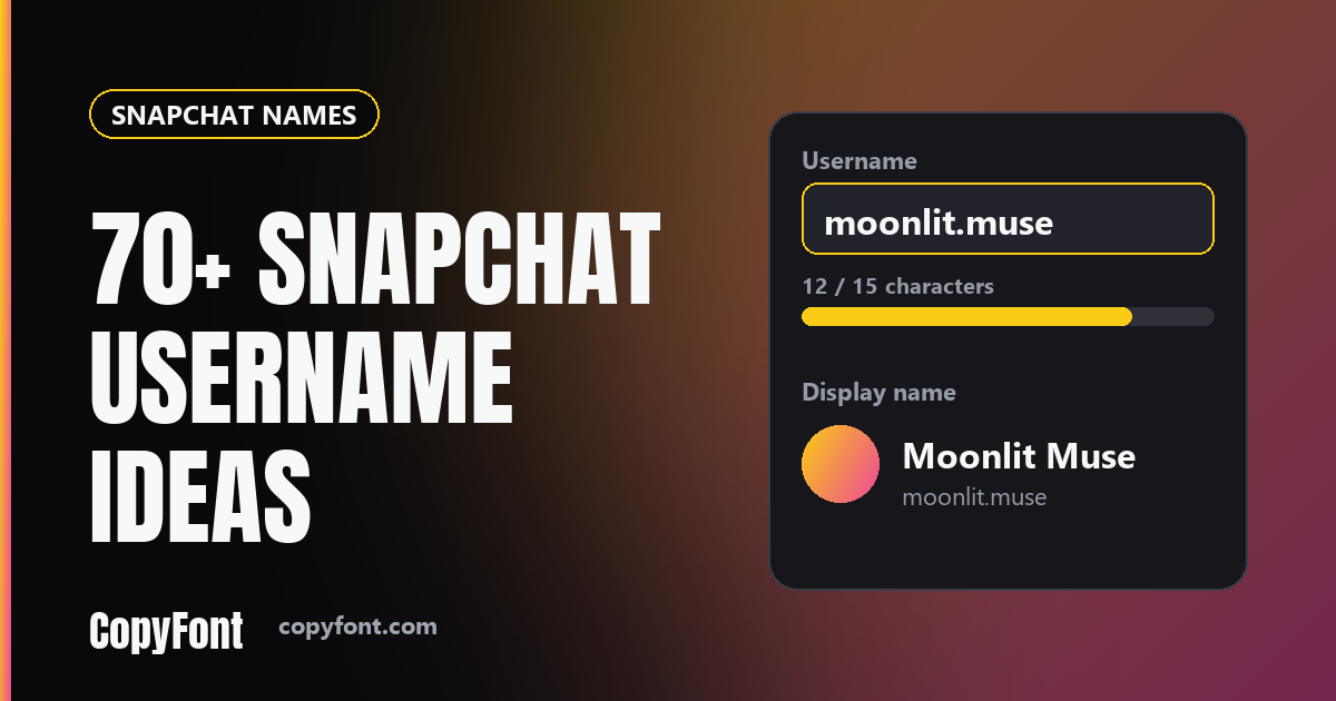 70+ Snapchat Username Ideas, Copy and Paste